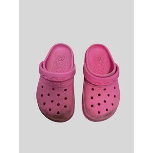 Crocs Pink Toddler Clogs Adjustable Heel Strap Size c8